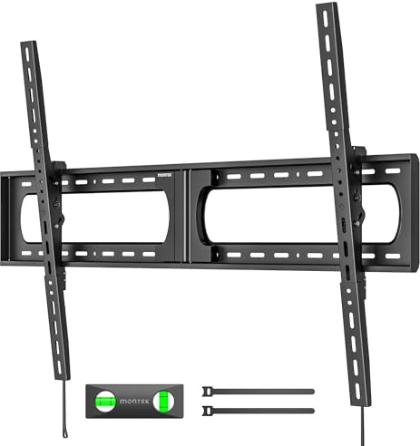 monTEK TV Wall Bracket, Extra Large Tilting TV Wall Mount for 37-140 Inch Flat & Curved TVs up to 136kg, Ultra Slim TV Bracket, Fits 16/18/24 Studs, Max VESA 1200×800mm
