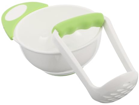 BESPORTBLE Nahrung Schüssel mit Pürierstab für Kartoffeln Gemüse Obst Fisch Hühnchen zum Zerkleinern Füttern und Reinigen Rutschfester Boden für Babynahrungsmühle