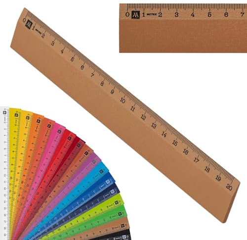 Metrie™ Lineal 20 cm – Holzlineal | Ocker | Klein & Handlich | Für Grundschule, Schule & Büro, Zeichnen, Handwerker, DIY | Hergestellt In Der EU | 1 Stück | SCHOLAR