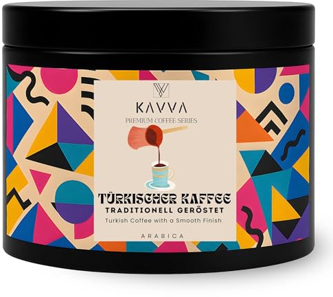 Kavva Premium Klassik Türkischer Kaffee, aus Arabica Bohnen, ohne zucker, 100 g Dose, Traditionell geröstet, Türkischer Mokka, Türk kahvesi, Mokka, Turkish Coffee