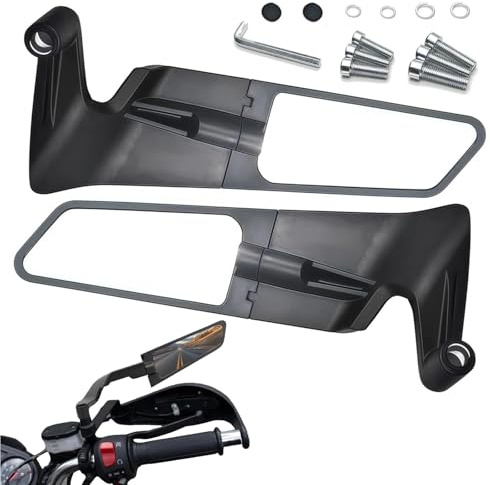 Touosy Universell Verstellbare Motorrad Spiegel Verkehrsspiegel Rückspiegel Fahrrad Moped Zubehör für Scooter Street Bike Cruiser Chopper Sport Bike ATV Links Oder Rechts Montierbar