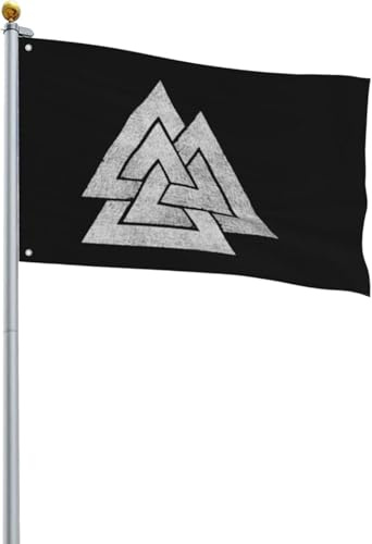Bannerfahnen Valknut Viking Design Dekorative Fahnen Langlebig Verblassen Beständig Flaggen Banner, Für Drinnen Und Draußen, Bauernhaus, Feiertage, 90x150cm