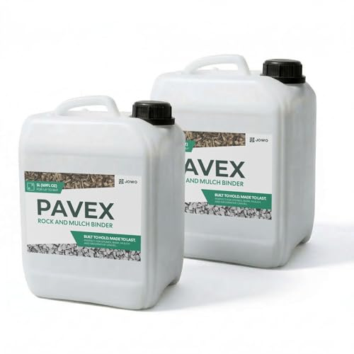 PAVEX - 2 liants de gravier de 5 l pour coller des pierres, du paillis et du gravier de tous types de liaison de pierres pour chemins de jardin ou terrasses - Liant anti-éclats perméable à l'eau
