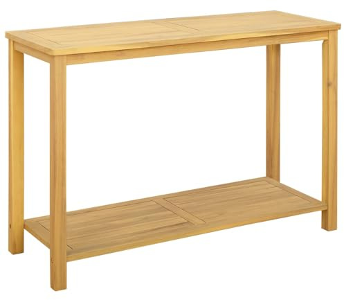 vidaXL Gartenkonsole Tisch Helles Akazienholz 110 x 40 x 75 cm
