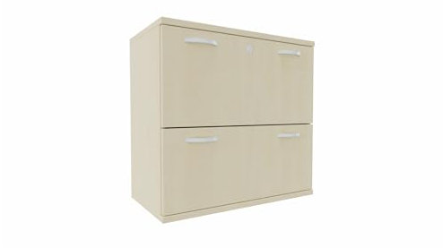 Geramöbel Registraturschrank 2 Hängeregistraturen mit Zentralverriegelung und Auszugssperre, abschließbar, Wandbefestigung erforderlich, 800x425x768, Ahorn/Ahorn