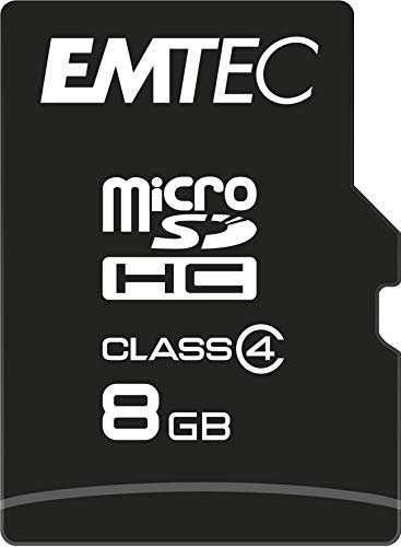 EMTEC ECMSDM8GHC4 - Carte micro SDHC - Classe 4 - Gamme Elite Silver - avec adaptateur de Performance - 8 Go