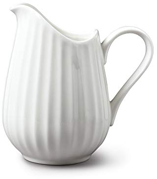 WM Bartleet & Sons 1750 T457 Porcelain Traditional Fluted Jug 200 ml, ⅓ Pint-White