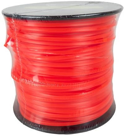Ama Filo Decespugliatore di colore arancione: Filo per decespugliatore a sezione quadrato, Bobina da 75m, Diametro 4mm