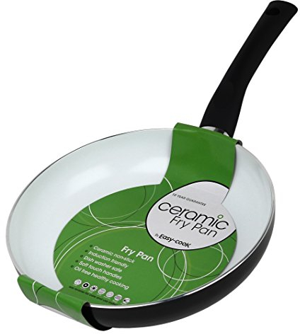 Easy Cook 1558 28 cm Aluminium Ceramic Frying Pan , Black and White