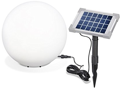 Solar Leuchtkugel Mega Ball 30cm, hochwertige PE Kugel, Dauer- oder Wechsellicht, 8 Lichtfarben inkl. warm- und kaltweiß, 106024