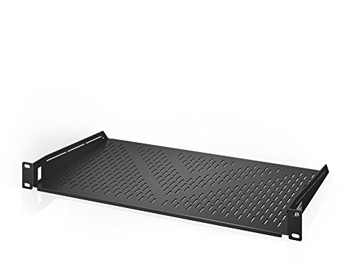 AC Infinity Vented Cantilever 1U Universal Rack Shelf, 25cm Deep, for 19-Inch Equipment Racks, Heavy-Duty 2.4mm Cold Rolled Steel, 27 kg Capacity