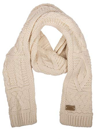 Aran Traditions Cream White Cable Knit Scarf