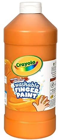 Crayola Fingerpaint, Orange, 32 Ounces, Washable Kids Paint, Ages 3+, Model: 55-1332-036