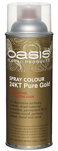 Floral Spray Paint 400ml Pure Gold. Fresh Flowers / Foliage / Containers / Dried Materials
