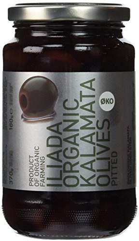 Iliada Organic Greek Black Kalamata Pitted Olives, 13 oz