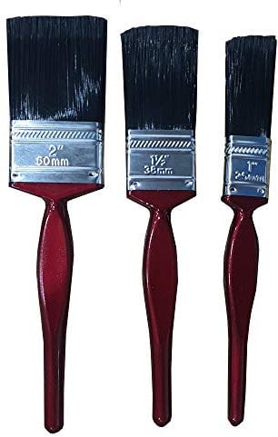3 Pieces Paint Brush Set Quality Wooden Handles