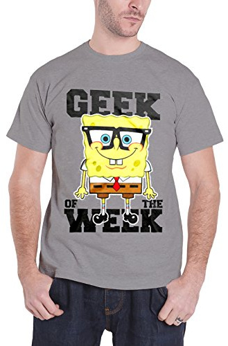 SpongeBob Herren HYB-MT-NIC-1-SB004-H49-10-L T-Shirt, Sports Grey, L