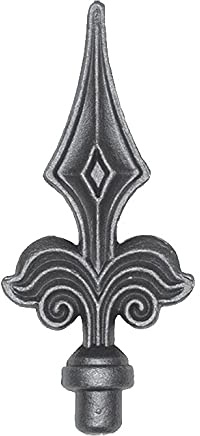 Pointes de lances 160mm diamètre 16mm acier en forme de fleur de lys avec extrémitéà souder