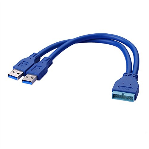 S SIENOC 2 Port USB 3.0 A Stecker zu 20 Pin Stecker Header Motherboard Verlängerung Adapter Kabel