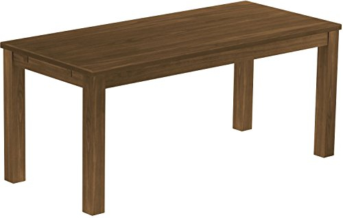 Esstisch Rio Classico 180x80 cm Nussbaum Holz Pinie Massivholz Esszimmertisch Echtholz ausziehbar vorgerichtet für Ansteckplatten Brasilmöbel