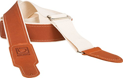 BOSS BSH-20-NAT Leder/Baumwoll Hybrid-Instrumentengurt, Hybrid-Instrumentengurt in braun/natur, Breite: 5 cm