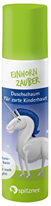 Spitzner Duschschaum Kinder Einhornzauber 75 ml | verzaubernd grüne Schaumdusche mit Apfelduft | sanft reinigender Schaum für sensible Haut | 100% vegan