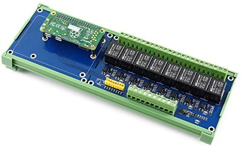 Waveshare Raspberry Pi 8-ch Relays Expansion Board Control High Voltage Products Standard Rail Mount Bottom Case