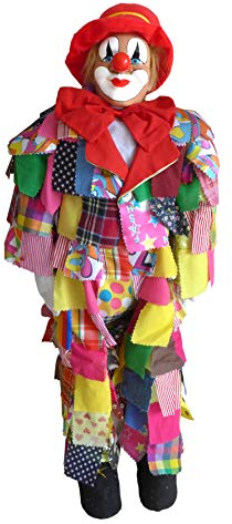 Allgemein Großer bunter Lappenclown 85 cm Clown Karneval Stoffclown Karnevalsdeko