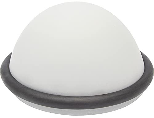 WAGNER Bodentürstopper BETON HEMISPHERE BIG - Durchmesser Ø 105 x 55 mm, aus Beton, grau, Schutzring aus thermoplastischem Kautschuk, schwarz, schwere Qualität, zum Hinstellen - 15518801