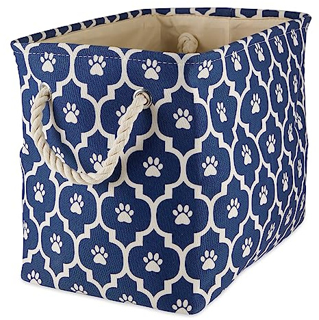 Bone Dry Lattice Paw Print, Cotton, Nautical Blue, Medium Rectangle