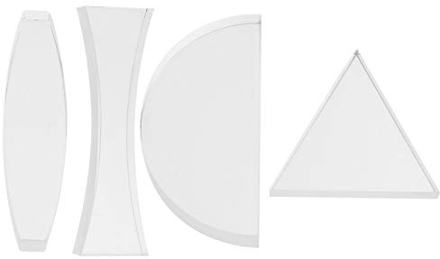 VILLCASE 4 Stück Optische Glaslinsen konkave Linse Licht Optisches Glas Kristall Fotografie Prisma für Physik Unterricht Wissenschaft Physik Unterricht Foto Fotografie