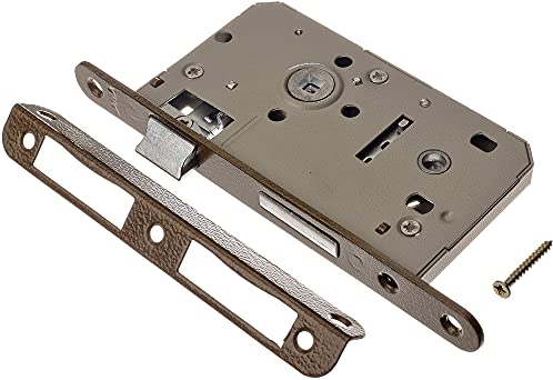 ADGO Jania Serratura da Infilare per Porta WC Bagno 60/50 mm, Serratura Universale con Leva per Ogni Tipo di Porta, Meccanismo di Chiusura Semplice, Destra o Sinistra, 1 pezzo