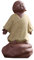 HEALLILY Buddha Ornament Baby Buddha Statue Junge Zen Mönch Figur Gelb Lila Ton Material Statue für Home Dekoration