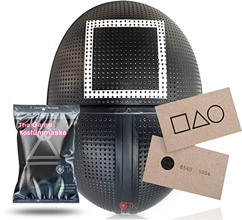 TK Gruppe Timo Klingler Maske Viereck - The Game squid Kostüm - für Halloween, Fasching & Karneval als Kostüm für Herren & Damen