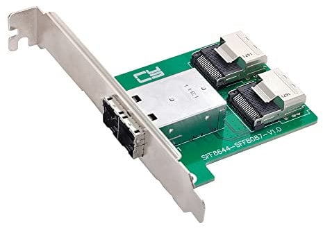 NFHK Dual Ports Mini SAS HD SFF-8644 To Internal Mini SAS SFF-8087 PCBA Female Adapter With Low Profile Bracket