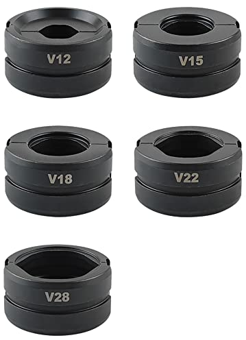 AMZCNC - Ganascia pressatrice, profilo a V, V12 ~ V28, per 12-15-18-22-28mm, inserto per crimpatrice manuale, ganasce intercambiabili per tubo di rame, tubo in acciaio inox, tubo in acciaio al