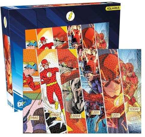 AQUARIUS DC Comics The Flash Timeline Puzzle (1000 Piece Jigsaw Puzzle) - Glare Free - Precision Fit - Virtually No Puzzle Dust - Officially Licensed DC Comics The Flash Collectibles - 20x28 Inches