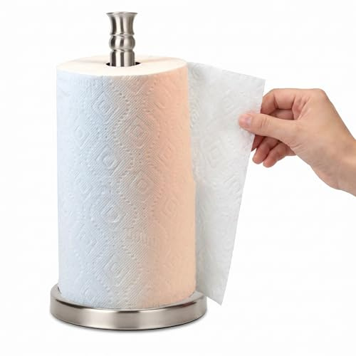Papierhandtuchhalter Ständer Arbeitsplatte mit schwerem Edelstahlboden, freistehender Papierhandtuchhalter (gebürstetes Nickel)