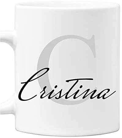 Colorfamily Tazza Mug PERSONALIZZABILE con Iniziale e Nome - Lettera C - in ceramica