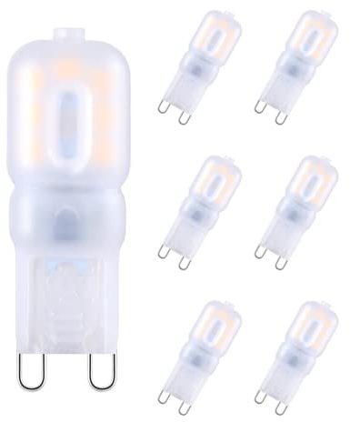 tkhetiana Dimmable G9 LED Light Bulb 2.5W,Warm White 3000K G9 Small Led Bulb, Replacement for 25W 30W Halogen Bulb, 360° Beam Angle,AC220-240V,6 Pack