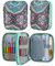 Häkelhaken-Etui mit Reißverschluss und Netztaschen für Häkelnadeln, leichte Organizer-Tasche für Strickwerkzeuge（Blaues Muster)
