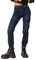 Nina Carter P219 - Jean cargo pour femme - Taille haute - Coupe décontractée - Bas de jambes élastiques - Look usé, Bleu foncé (P219-2), XS