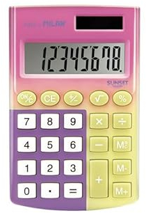 MILAN® Caja calculadora Pocket 8 dígitos Sunset, Amarillo-Rosa