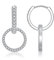 Deyanse Double Round Hoop Earrings, 925 Sterling Silver Convertible Link Earrings for Women Girls, Hypoallergenic Clip on Hoop Earrings, Fashion Unique Sliver Dangle Huggies Drop Earring with Zircon