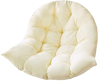 KAREN66 Hängesessel Kissen 80 x 110 cm Waschbar Schaukelstuhl Sitzkissen Dickes Hängestuhl Sitzauflage Polster Kissen für Hängeschaukel Indoor Outdoor (Weiß)