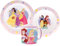 Princess Cartoon Character Dinner Tableware Set 3pcs Plate, Bowl & Mug, BPA Free re-usable Plastic Microwave Safe (Princess)