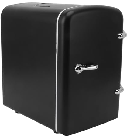 HUAOSN Mini Refrigerador, 36W 4L 6 Latas de Capacidad Refrigerador y Calentador para Automóvil de Viaje Refrigerador y Calentador de Bajo Ruido con Adaptador para Automóvil DC12V(EU-Negro)