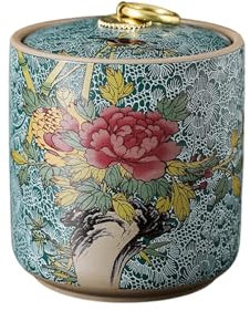 Blumen-Retro-Teedose aus bunter Keramik, versiegelter Teetank, Aufbewahrungstank for Küchengewürze