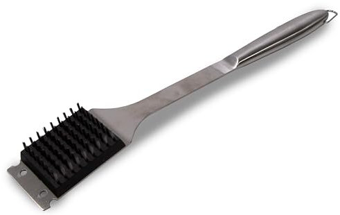 Frischluftküche Reinigungsbürste mit austauschbarem Bürstenkopf Edelstahl - Für eine gründliche Reinigung des Grills. Unverzichtbar für jeden Grillbesitzer - Edelstahl, 43cm