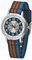 Atrium Reloj de pulsera analógico para niños de cuarzo, extraclaro, con correa de nailon a rayas, color azul oscuro, naranja y azul claro A50-12, multicolor, Clásico
